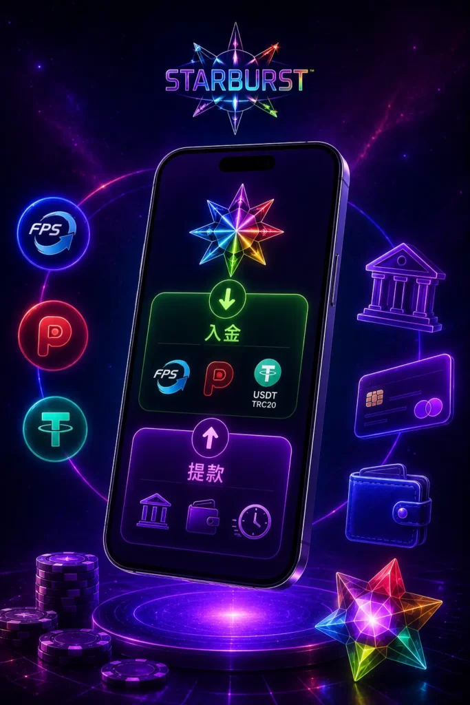 手機嘅入金同收錢 (Starburst 真錢)